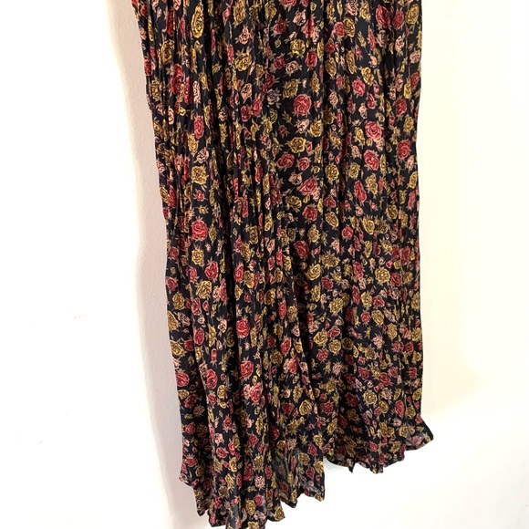 Vtg Maxi Dress Rose Floral Print - Picture 6 of 11